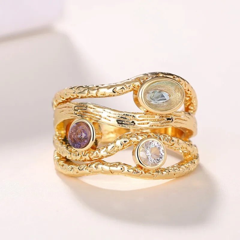 Aurora gilded ring - Ellora